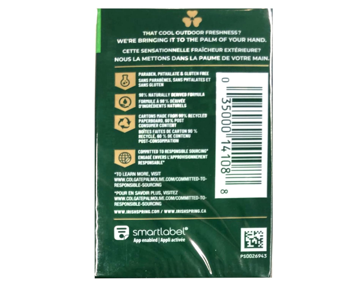 Irish Spring Deodorant Bar Soap, Original, 3.75 oz bars, 3 ea (Pack of 11)