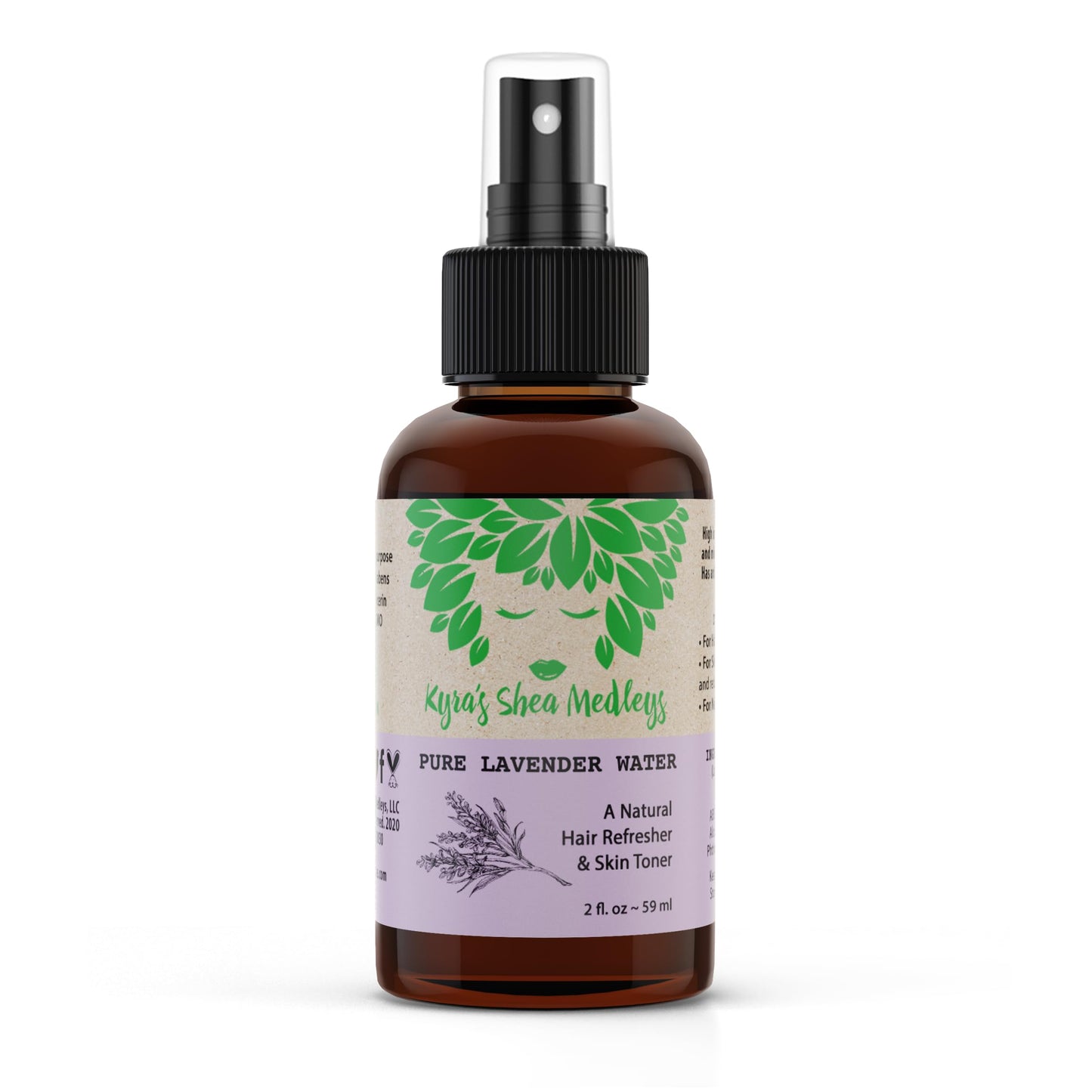 Multiuse Lavender Water Toner Mist for Face, Body, and Hair - Pure Distilled Lavender Water Spray - Soothes and Hydrates Skin, Scalp, Hair, & Nails
