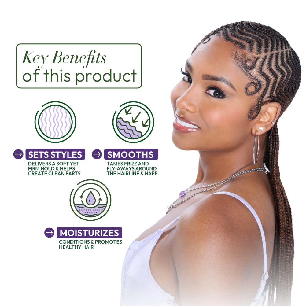 ORS Olive Oil Braidzone Edge & Braiding Gel with Lavender, Acai & Biotin for Hair & Scalp 8 oz (Pack of 3)