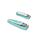PAFASON Ultra Sharp Nail Clipper Set, 2 Pack Fingernail and Toenail Trimmer Cutter, Stainless Steel, Curved Blade, Sturdy, Nail Catcher, Nail Files