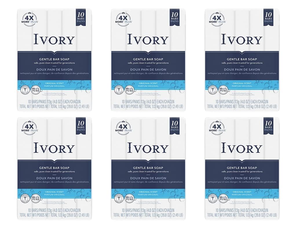 Ivory Soap, Original 4 oz Bars 10 ea (Pack of 6) Beauty & Personal Care Ivory