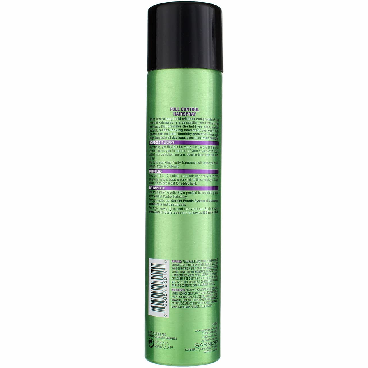 Garnier Fructis Style Full Control Anti-Humidity Hairspray, Ultra Strong Hold 8.25 oz (Pack of 3)