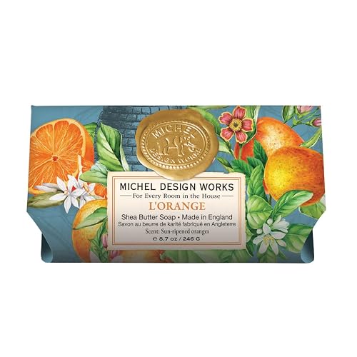 Michel Design Works Soap Bar, L'Orange Large, Beautiful Design, Triple-milled