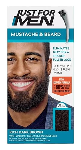 Just For Men Mustache & Beard #M-47 Rich Dark Brown (6 Pack)