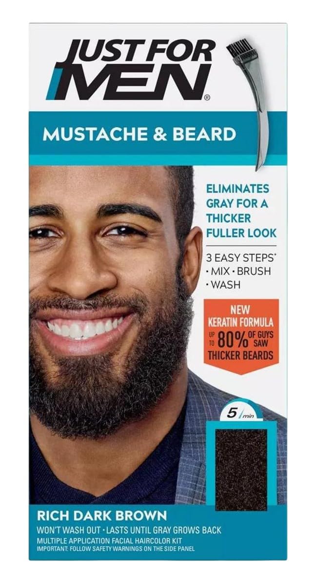 Just For Men Mustache & Beard #M-47 Rich Dark Brown (2 Pack)