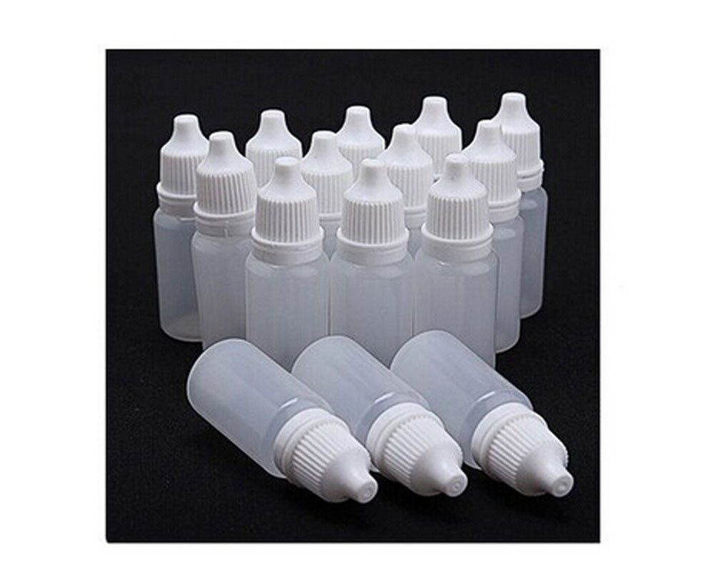 24PCS Clear Plastic Empty Refillable Dropper Bottle Essential Oil Container with Screw Lid Travel Portable Eye Liquid Container (0.5oz)