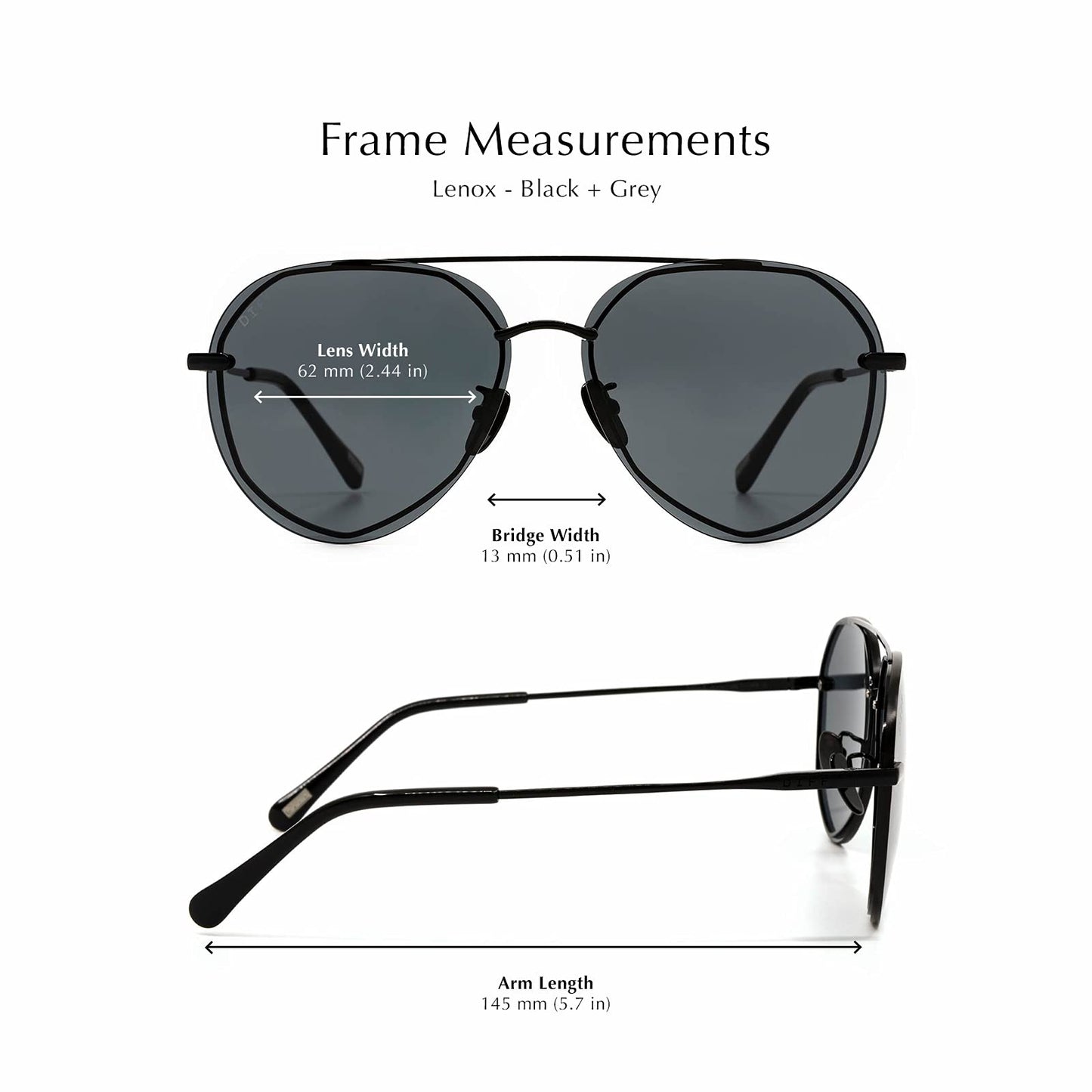 DIFF Lenox Gold + Blue Gradient, Designer Oversized Aviator Sunglasses for Women UV400 Polarized