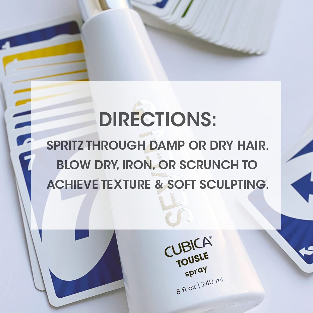 SEVEN Hair Care CUBICA TOUSLE Texture Hair Spray for Women & Men, Dry Wax Hairspray for Volume, Body + Beachy Waves, ProVitamin B5, Green Tea