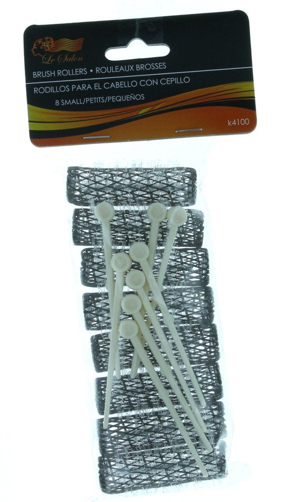 16 BRUSH ROLLERS & PINS Small Mini Hair Curlers Bristles 2" x 1/2" Kids Pageants (2 packs)