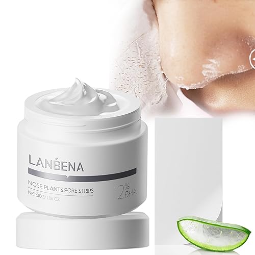 LANBENA 2.0 Nose Pore Strips, Blackhead Remover Mask with Salicylic Acid, Amazonian White Clay, Pore Cleanser Purifying Peel off Face Mask with 60 PCS