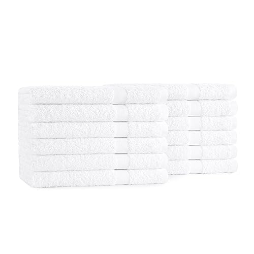 Arkwright Admiral Spa Hand Towels Bulk - Pack of 12 - Lightweight Absorbent Bathroom Towel, Quick Dry Cotton, Perfect for Home, Resort, Spa…