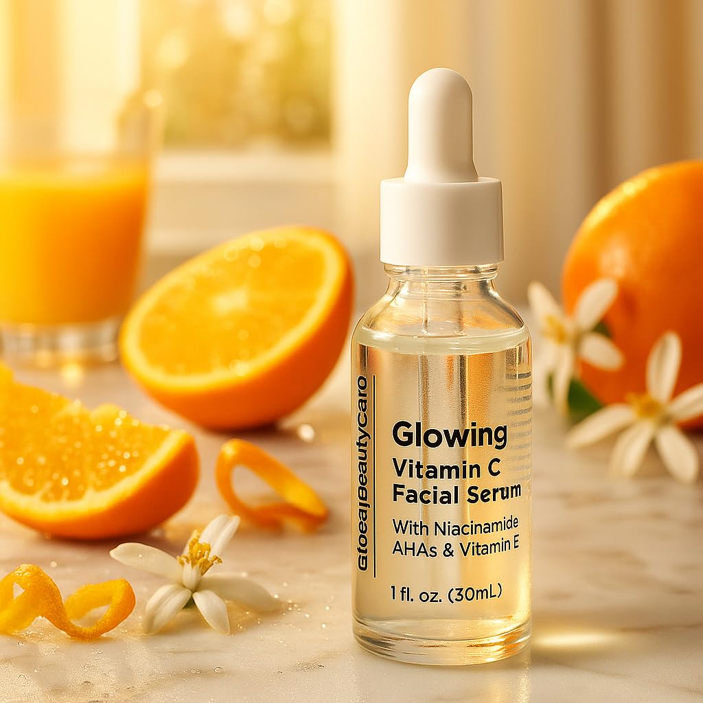 Global Beauty Care Vitamin C - Facial Serum with Niacinamide, AHA & Vitamin E 1fl oz 30ml