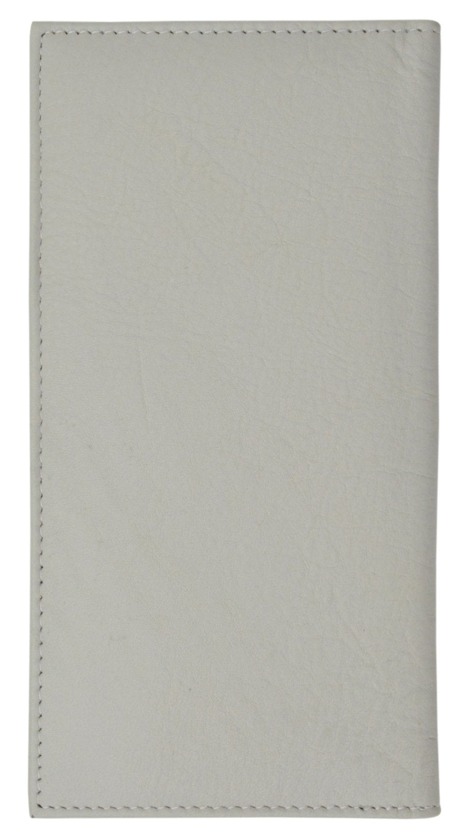 MARSHAL Hand Crafted Genuine Soft Leather Checkbook Cover simple-156 (Grey)