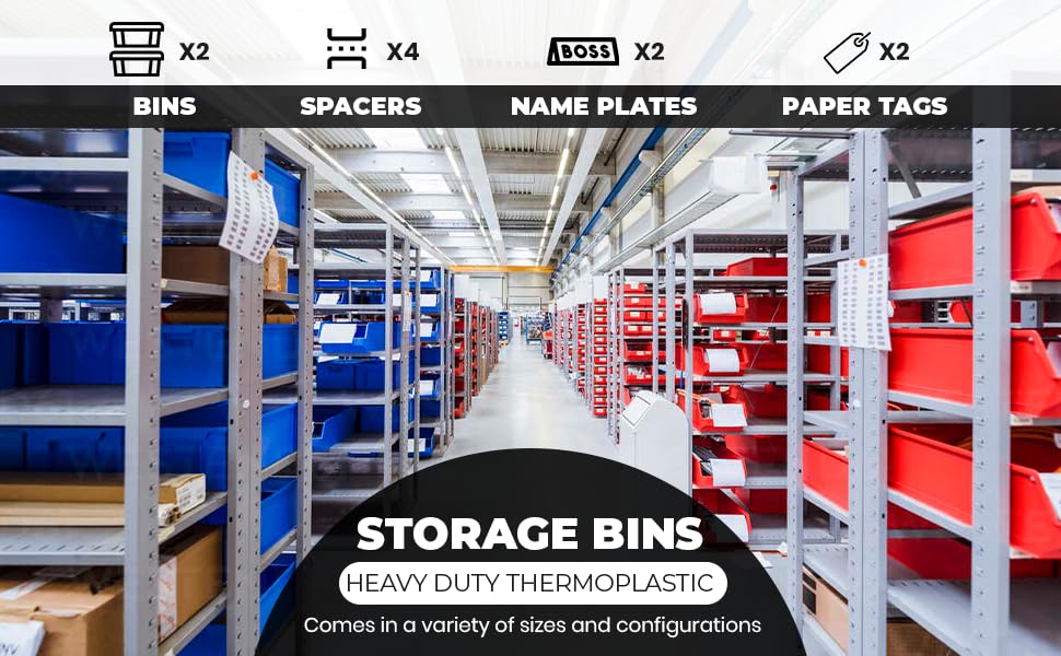 DJC Supply Red Small 3.9" X 6.3" X 2.9" Heavy duty thermoplastic storage bin organizer, Stackable, Hangable, Side-connect, Used in classrooms…