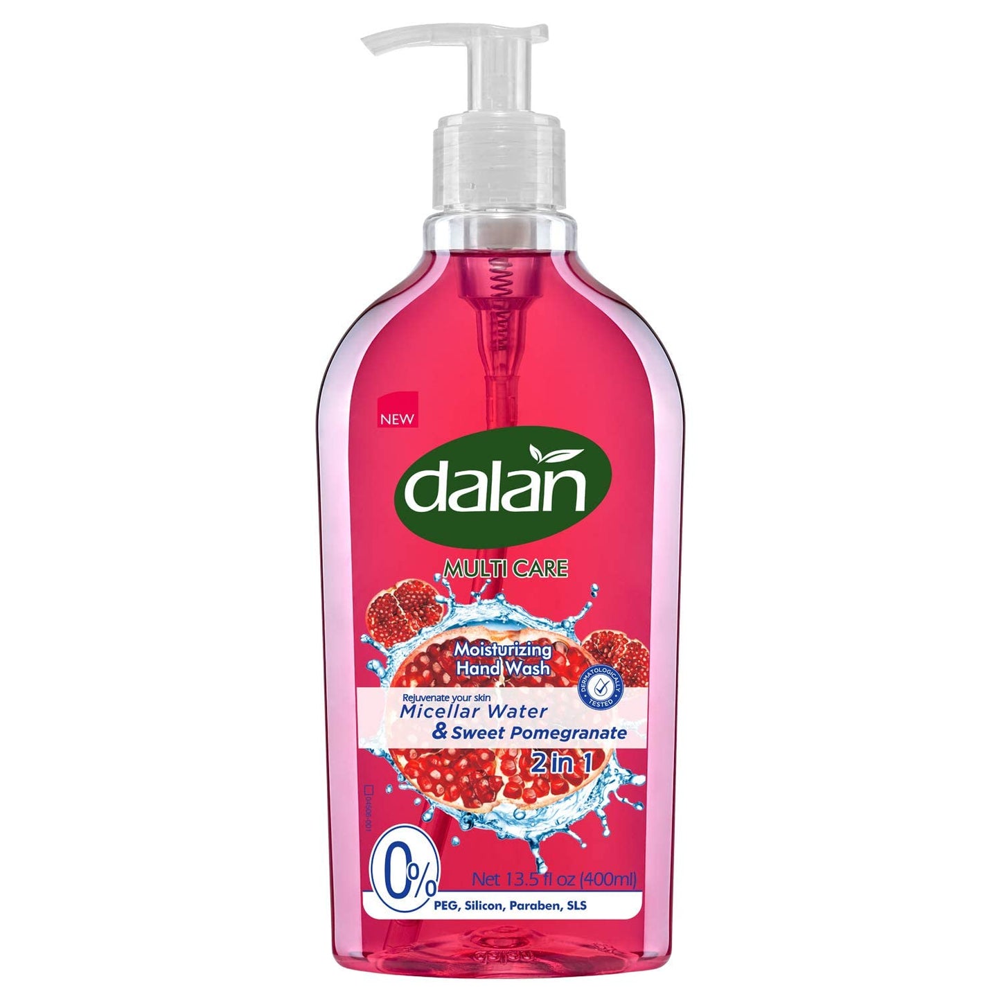Dalan Sweet Pomegranate Multicare Ultra Moisturizing Liquid Hand Soap for Normal and Dry Hands Fresh Clean and Soft Feeling (13.5 Fl Oz / 400 mL (Pack