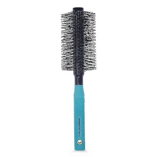 Spornette Double Stranded XL Round Brush, Nylon Bristles - Round Brush for Straightening, Anti-Frizz, Detangling, Volumizing - Styling for Wavy