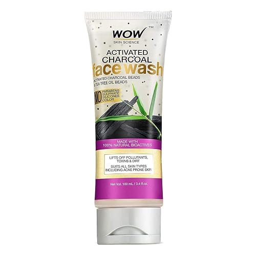 WOW Skin Science Activated Charcoal Face Wash - Deep Cleanser For Normal, Dry, Oily Skin & Acne Pore Minimizer, Men, Women - Daily Facial Wash