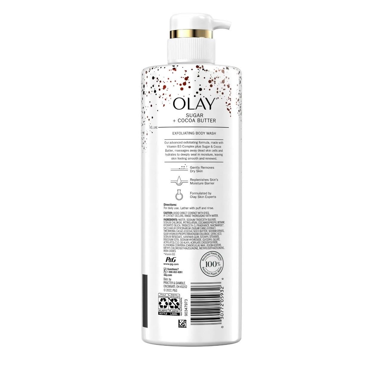 Olay Sugar + Cocoa Butter Body Wash, 20 fl oz
