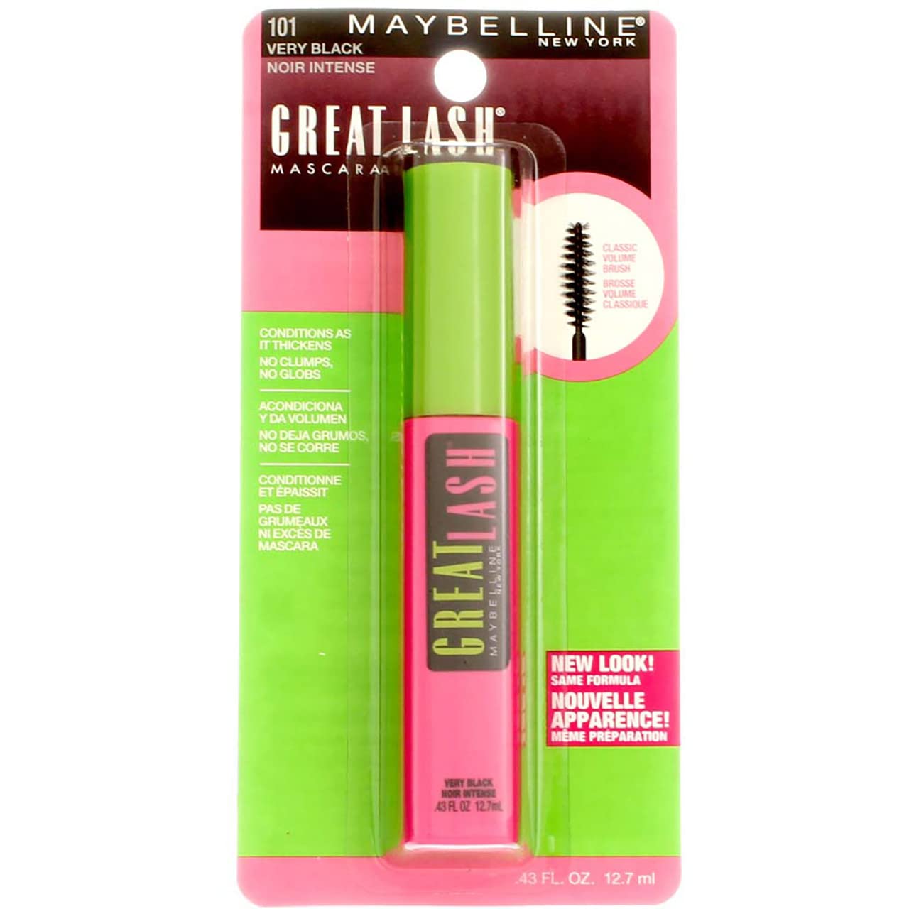 Maybelline New York Great Lash Mascara, Very Black 101, 0.43 Fluid Ounce (Pack f 3)