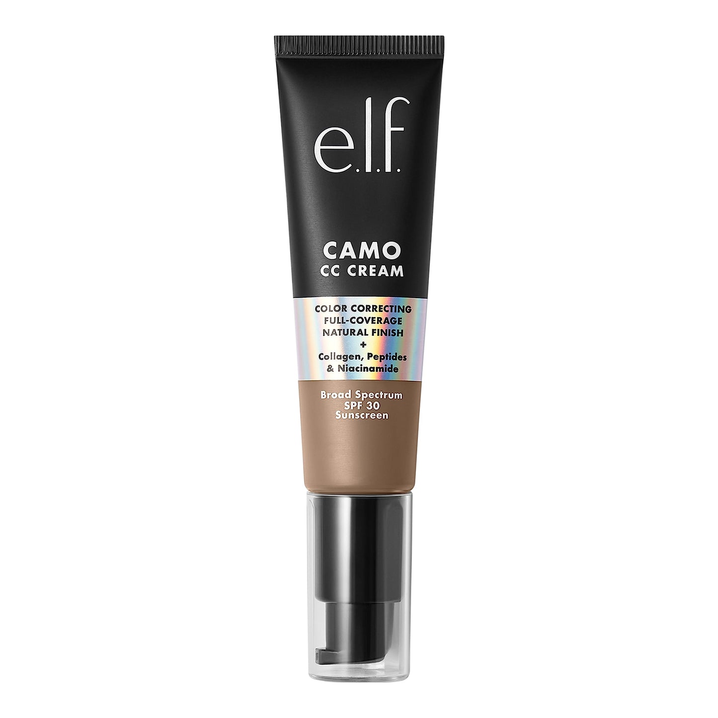 e.l.f. Camo CC Cream, SPF 30 Color-Correcting Medium-To-Full Coverage Face Foundation, Delivers An Airbrushed Finish, Vegan & Cruelty-Free, Deep 500 W