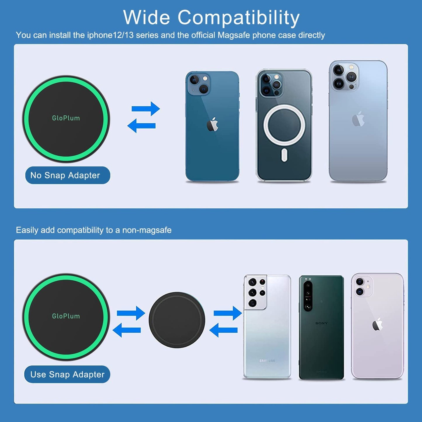 Magnetic Wireless Car Charger Mount Compatible with Magsafe iPhone 15/ iPhone 14/iPhone 13, Fast Charging Air Vent Magnet Accessories Car Phone Holder