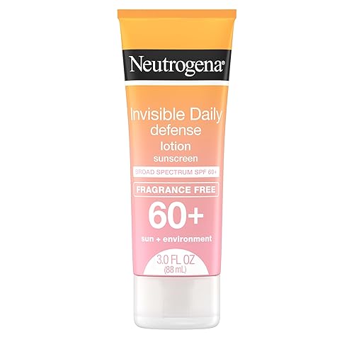 Neutrogena Invisible Daily Defense Fragrance-Free Sunscreen Lotion, Broad Spectrum SPF 60+, Oxybenzone-Free & Water-Resistant, Sun & Environmental