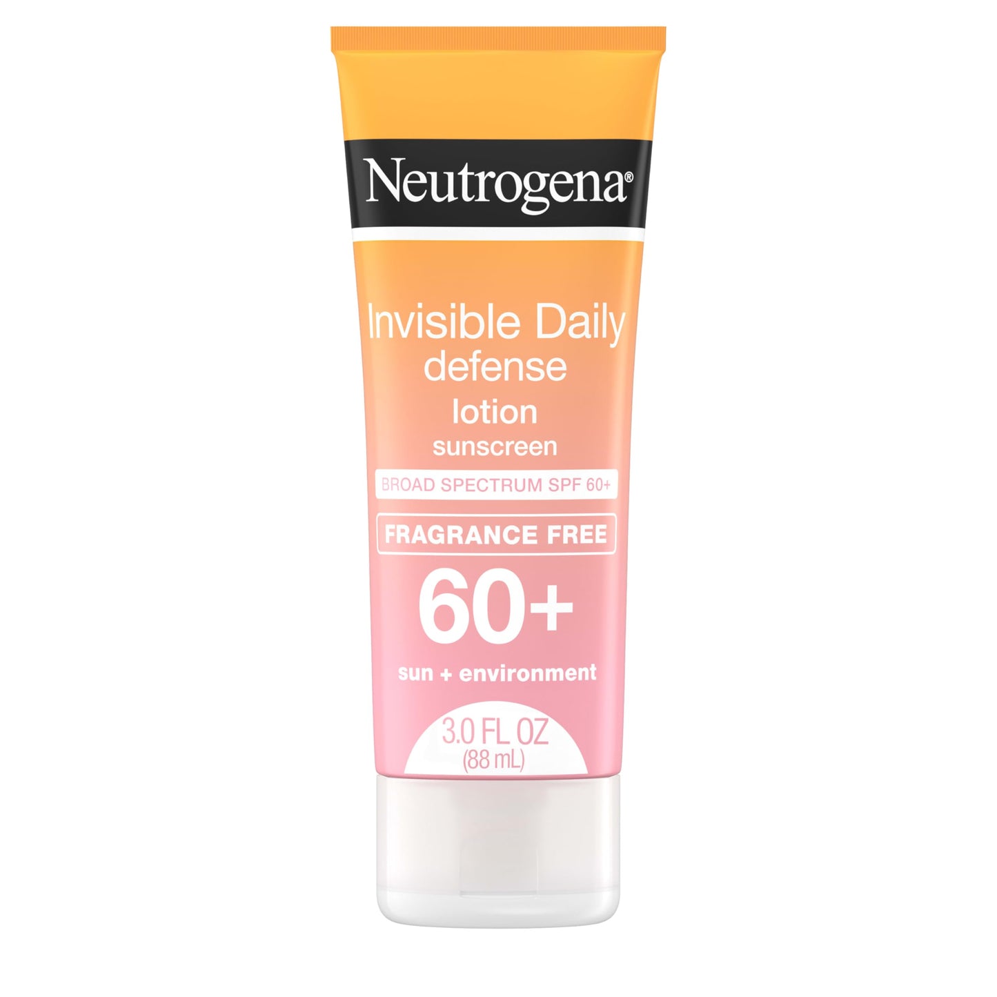 Neutrogena Invisible Daily Defense Fragrance-Free Sunscreen Lotion, Broad Spectrum SPF 60+, Oxybenzone-Free & Water-Resistant, Sun & Environmental