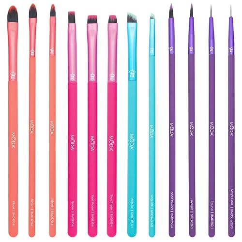 MODA Bold Artistry Makeup Brush 12pc Kit - Vegan and Cruelty-Free Synthetic Brushes