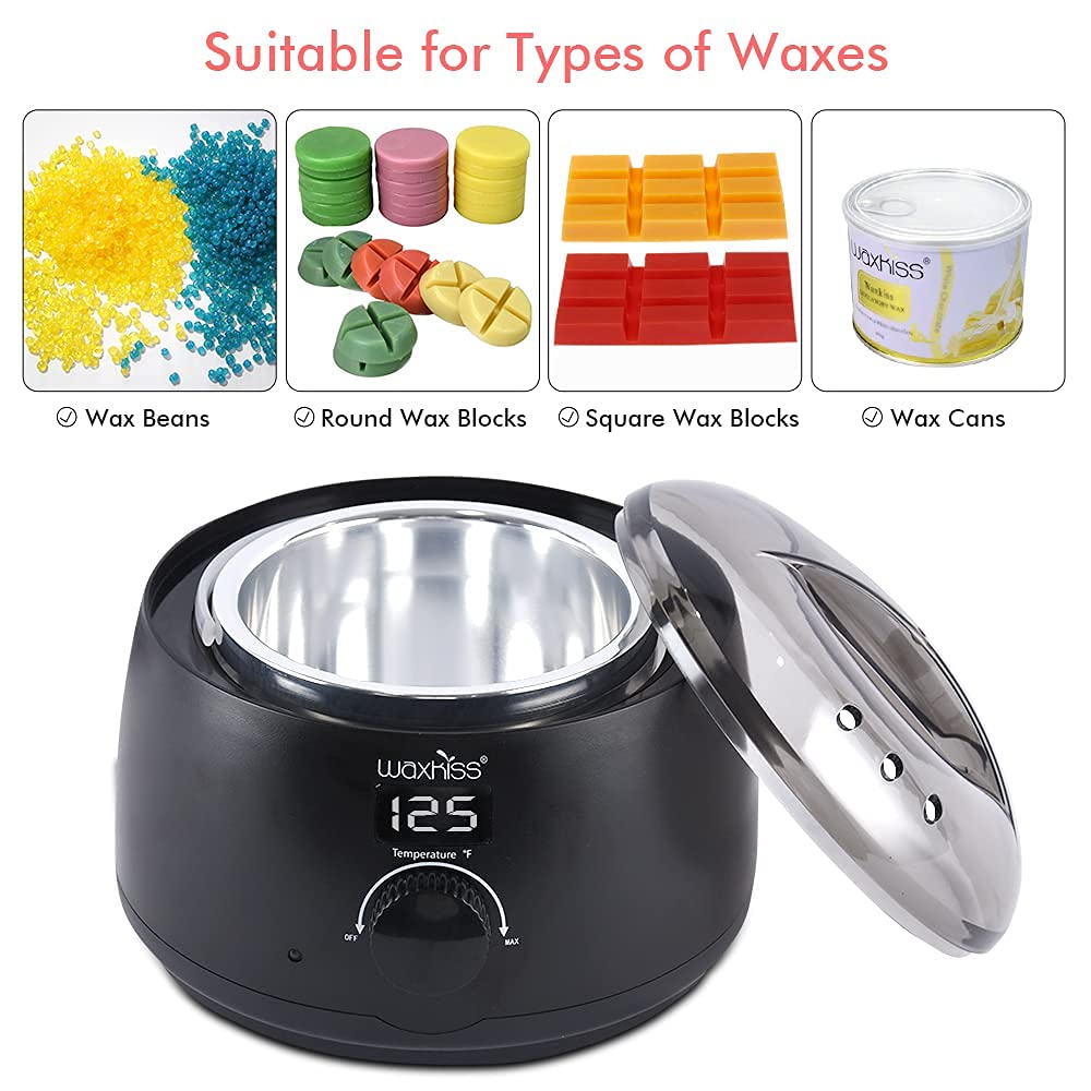 waxkiss Digital Hair Removal Warmer with See-Through Lid and 14oz Pot Beauty and Personal Care waxkiss