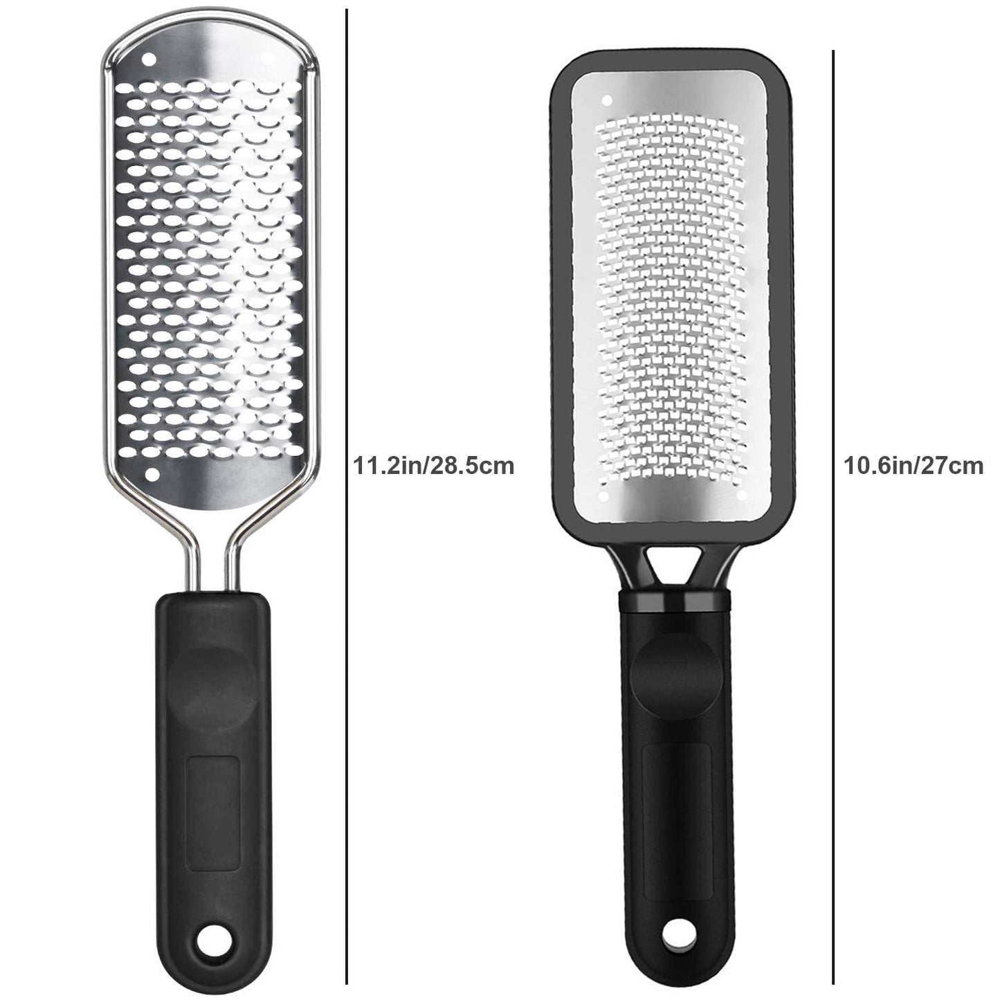 Pedicure Foot File - 2Pcs Stainless Steel Colossal Foot Rasp, Dead Skin Remover for Feet, Professional Pedicure Tools Washable and Reusable