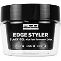 Eco Style Professional Styling Gel Edge Styler Black Gel with Semi Permanent Color - 8 fl oz (Pack of 1)