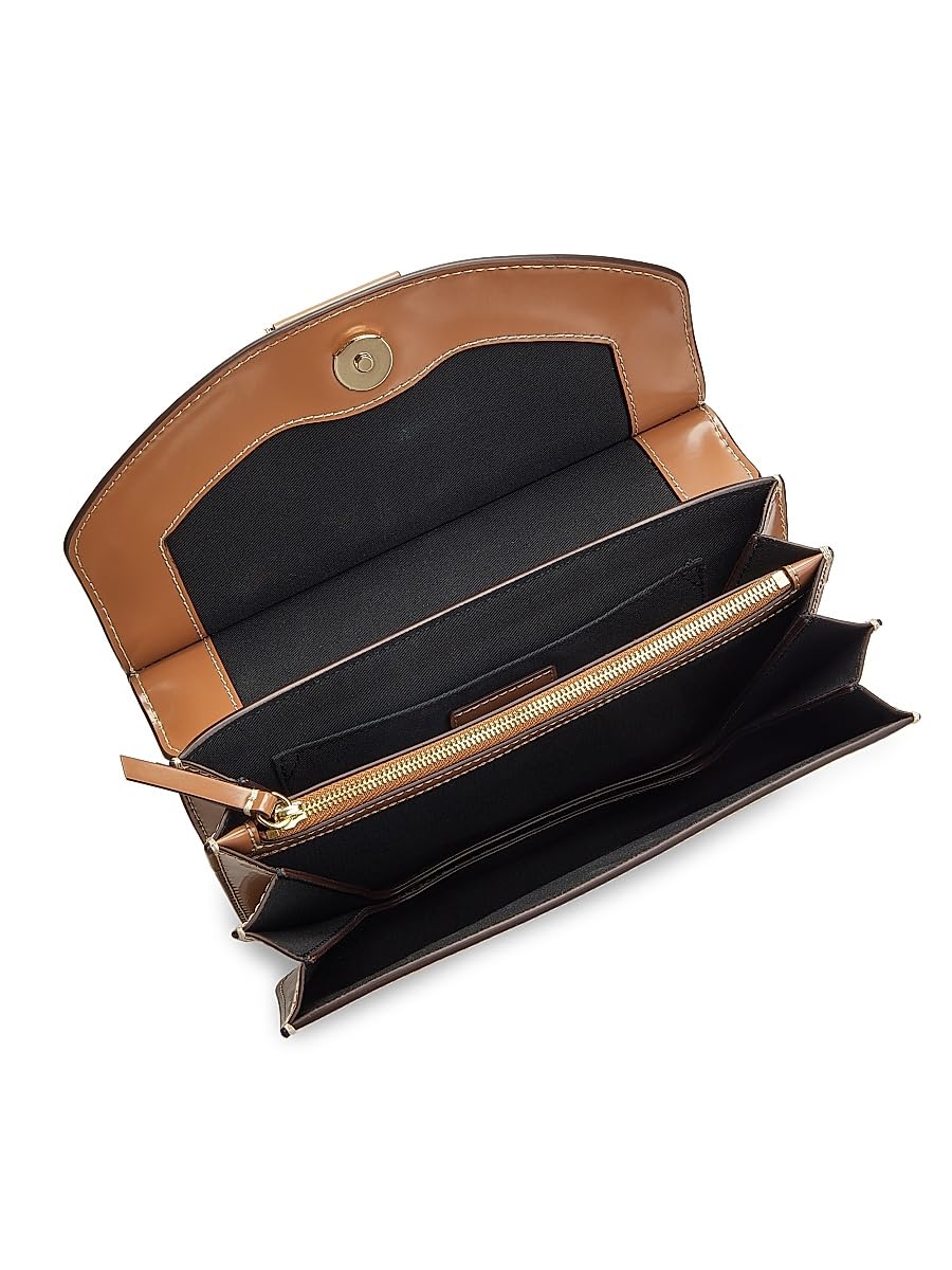 Ganni, Apo-G Small Crossbody Leather Bag, Caramel Cafe