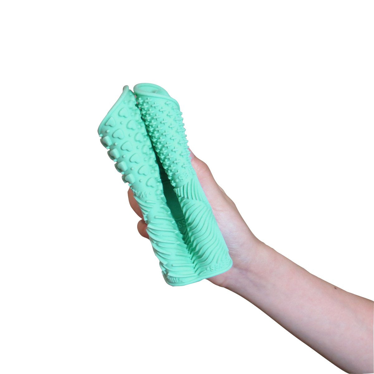 LORMAY Silicone Makeup Brush Organizer + Makeup Brush Cleaning Mat - Brush Holder for Air Drying. Easy to Mount to Wall, Mirror, Dresser or Tile (Mint