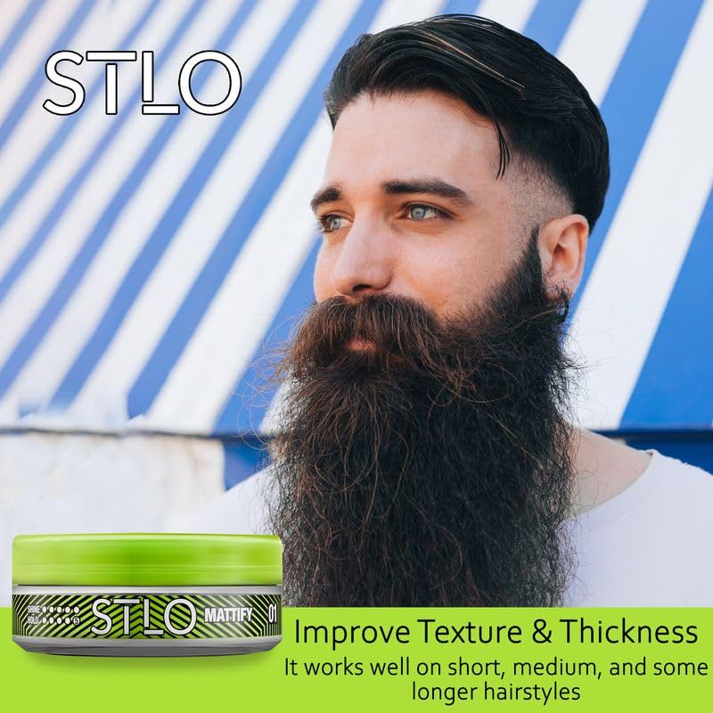 STLO Mattify Natural Finish Matte Paste - Medium to Strong Hold with No Shine - Styling Paste for Men