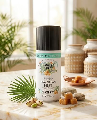Power Stick Brazilian Mist Body Spray Notes of Pistachio & Salted Caramel (2 pack)