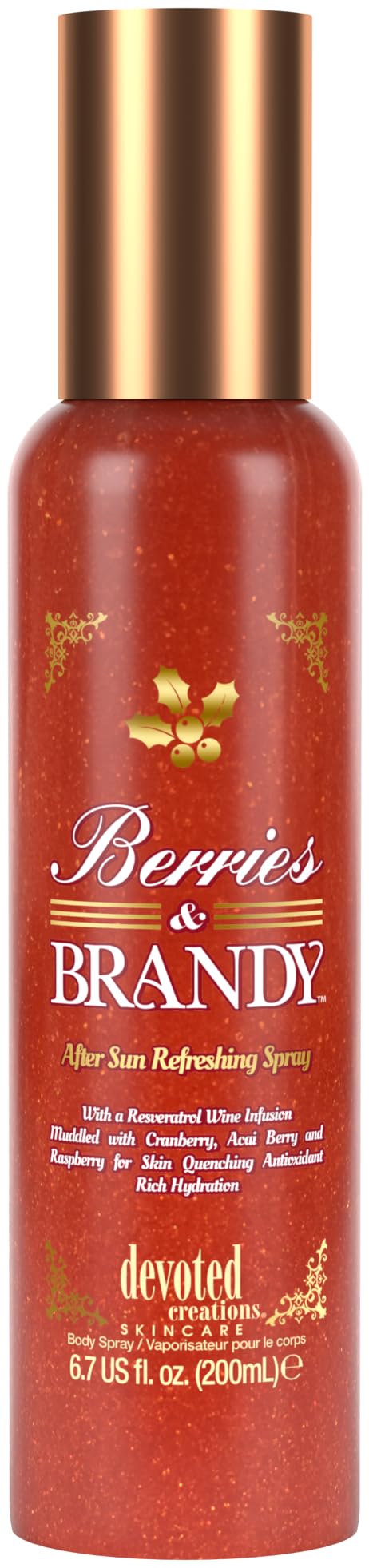 Devoted Creations Berries & Brandy After Sun Refreshing Spray | Color Extending - Skin Refreshing - Body Energizing Rich Hydrating After Sun