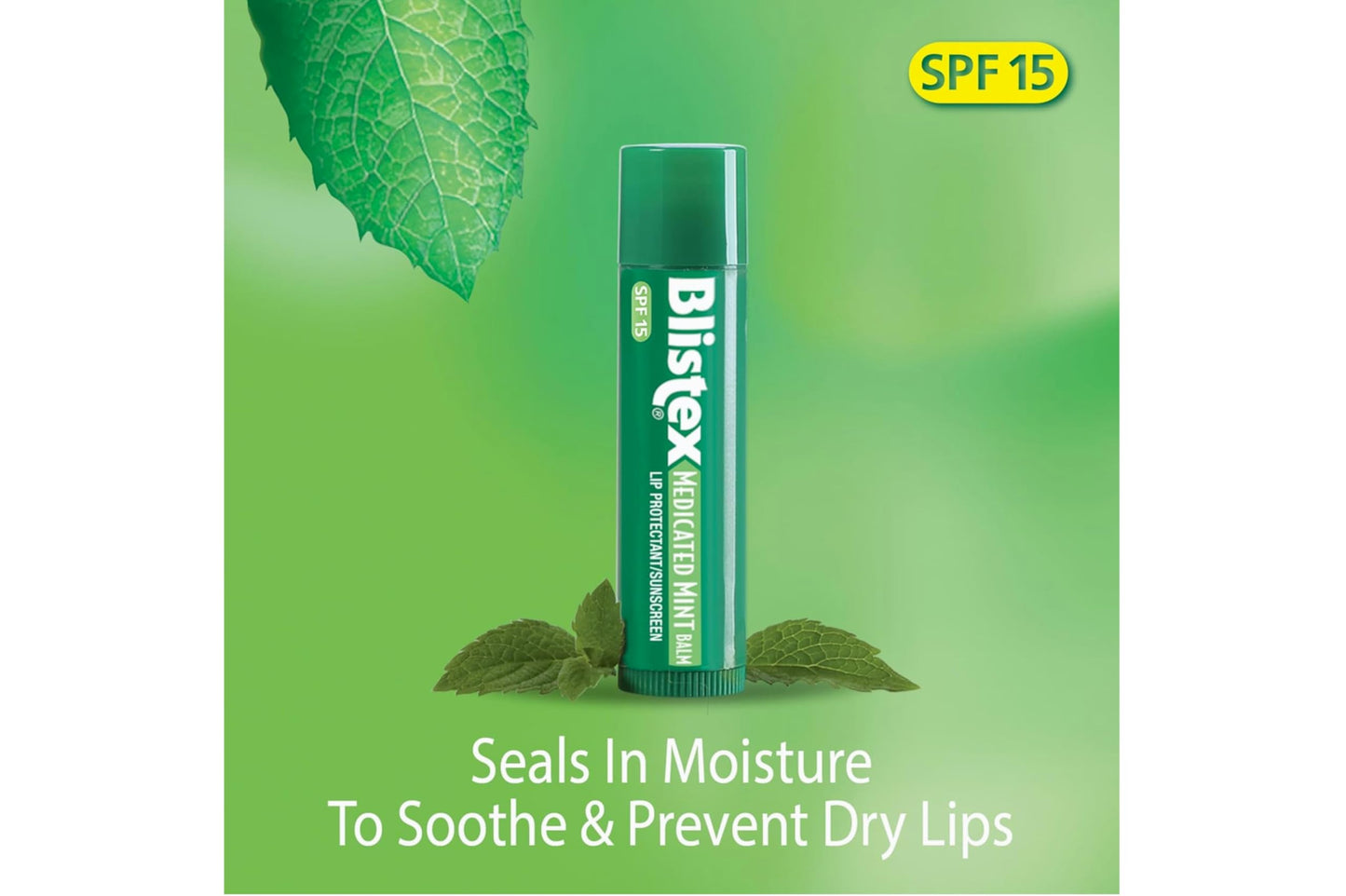 Blistex Medicated Mint Balm Lip Protectant/Sunscreen SPF 15, 0.15 oz (Pack of 7)