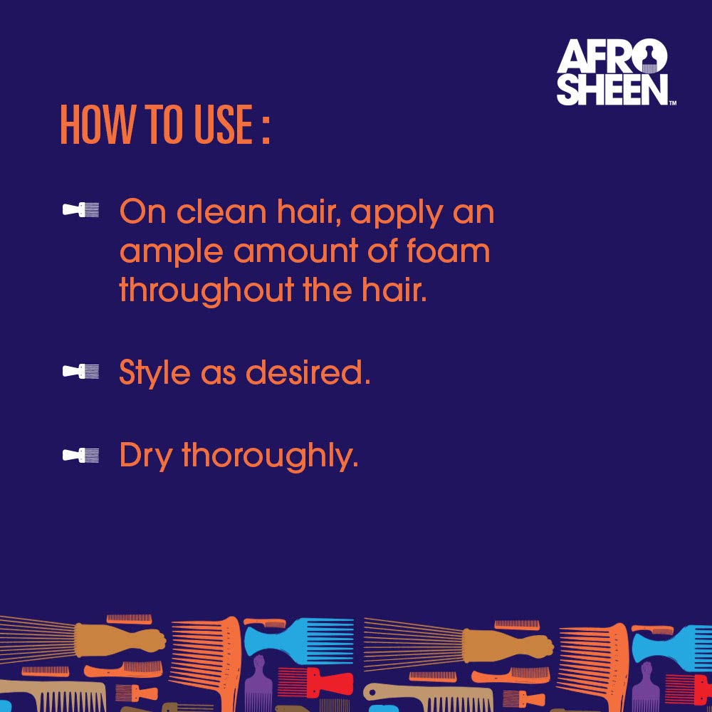 Afro Sheen Texture Flexing Foam. For hydration, curl definition and shine. 8.5 Oz.