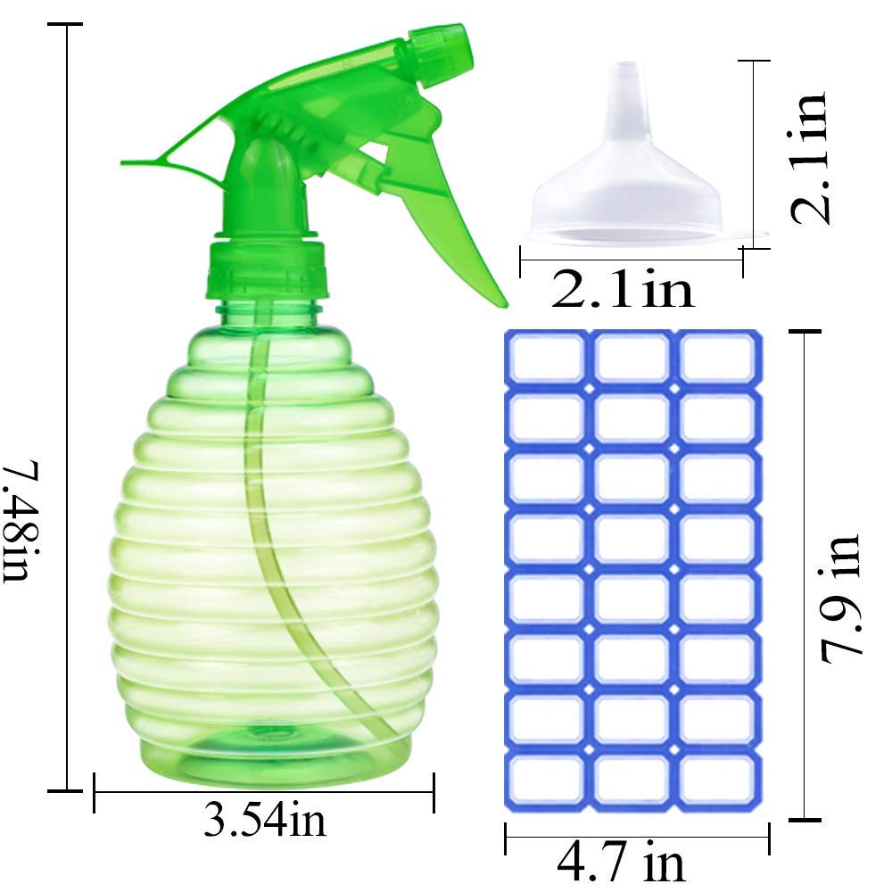 Spray Bottles - 3 Pack, 16 oz - Mist/Stream, Bright Colors, Sturdy, Leak Proof, BPA Free, For Cleaning, Plants, Pet, Vinegar, BBQ, Hair, Cooking Beauty and Personal Care FANSTINOW