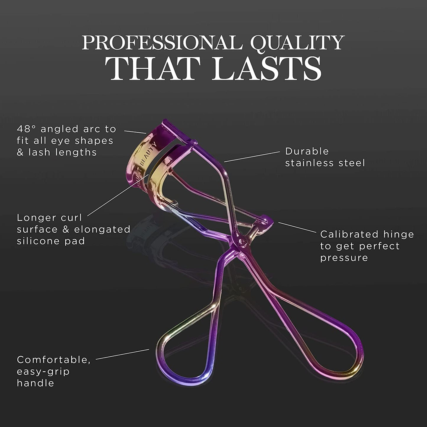 Eyelash Curler with Satin Bag & Refill Pads - Award Winning - No Pinching, Just Dramatically Curled Eyelashes for a Lash Lift in Seconds (Prism)