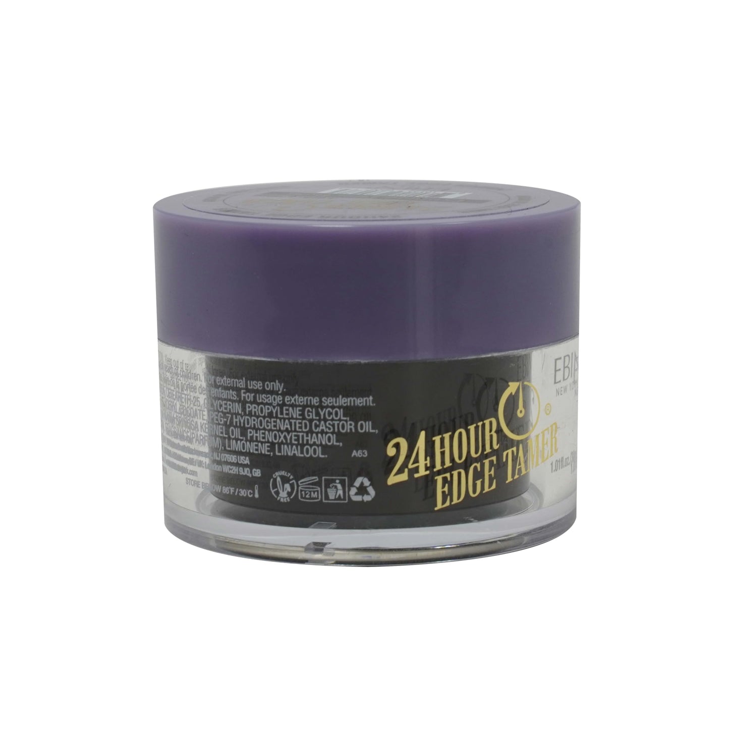 EBIN NEW YORK 24 Hour Edge Tamer Extreme Firm Hold 1.01Fl Oz Strong Edge Control Gel, No Flaking, Sleek Smooth Finish, Long Lasting, Argan & Castor