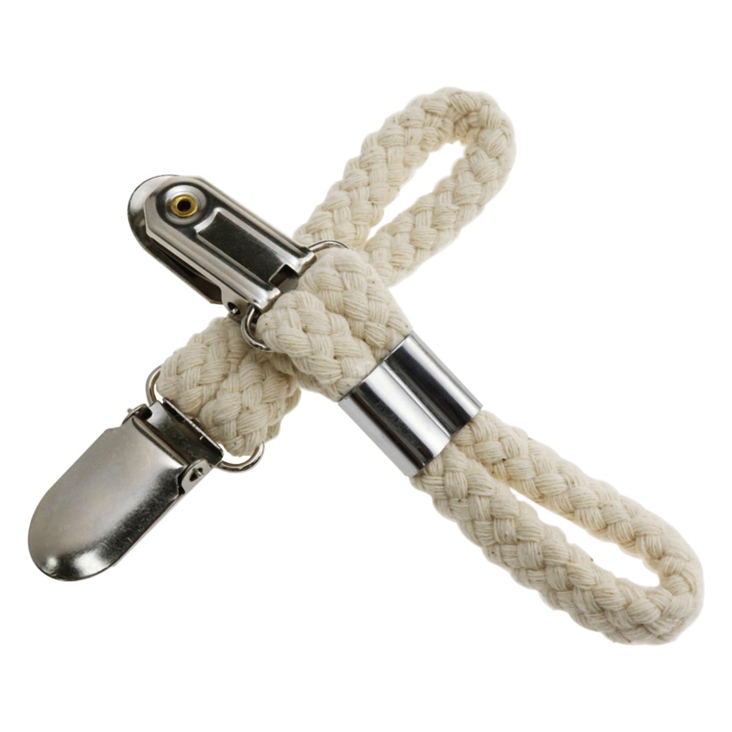Wantane-Cotton Loop Towel Clip Braided Cotton Loop Towel Metal Clip Towel Clips Braided Suitable for Home, Bathroom, Kitchen, etc-4PCS