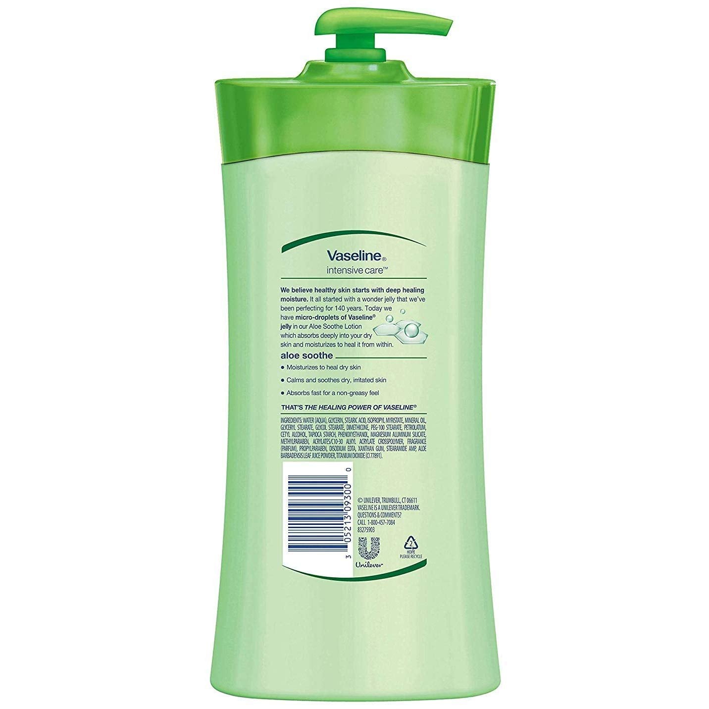 Vaseline Intensive Care Aloe Soothe Lotion 20.3 Oz (pack of 2)