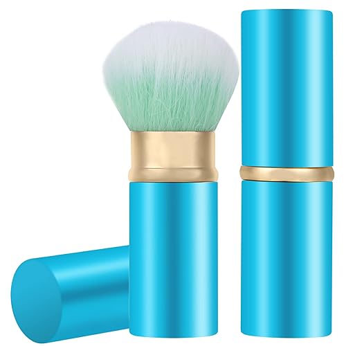 Falliny Retractable Makeup Brush, Travel Kabuki Face Blush Brush, Portable Powder Foundation Sunscreen Brush with Cover for Blush, Bronzer, Buffing
