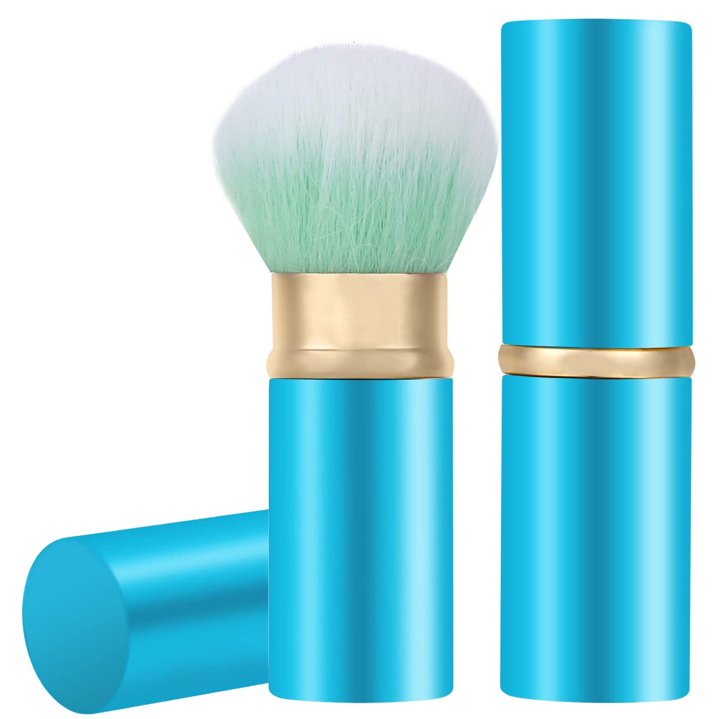 Falliny Retractable Makeup Brush, Travel Kabuki Face Blush Brush, Portable Powder Foundation Sunscreen Brush with Cover for Blush, Bronzer, Buffing