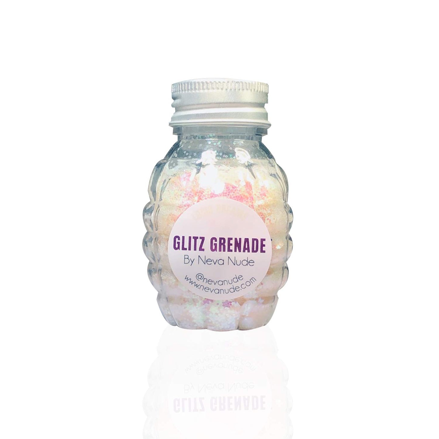 Neva Nude Face and Body Glitter Keychain - Holographic and Blacklight Reactive Chunky Glitter in Aloe for Festivals, Raves, and More | Cosmetic Grade