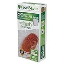 FoodSaver 1-Quart Precut Vacuum Seal Bags with BPA-Free Multilayer Construction for Food Preservation