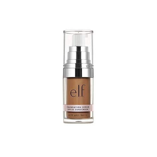 e.l.f. Cosmetics Beautifully Bare Foundation Serum for Radiant Skin, SPF 25, Fluid Ounces Medium/Dark 0.47 Fl Oz