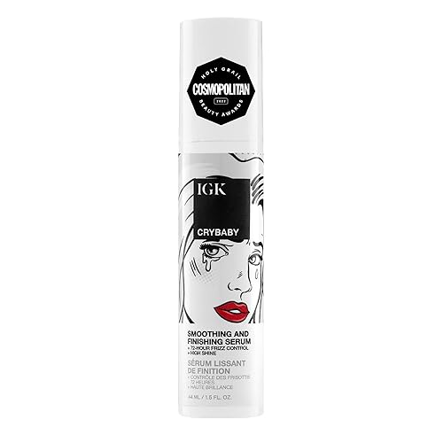 IGK CRYBABY Smoothing & Finishing Serum | High Shine + Frizz Control + Lightweight | Vegan + Cruelty Free | 1.5 Oz