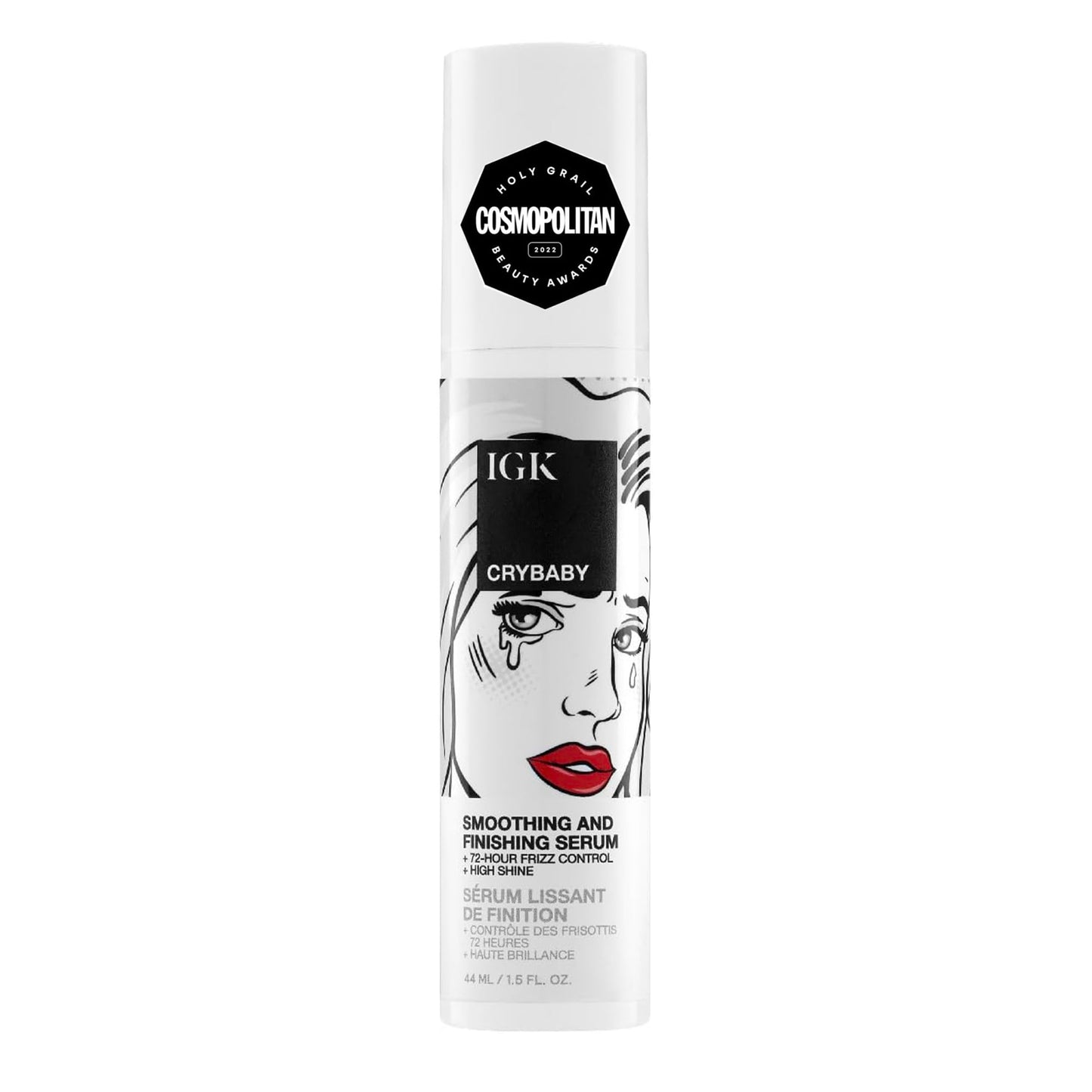 IGK CRYBABY Smoothing & Finishing Serum | High Shine + Frizz Control + Lightweight | Vegan + Cruelty Free | 1.5 Oz